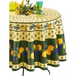 Nappe proven�ale ronde anti - t�che 100% polyester - citron - vert