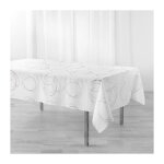Bricoline - nappe rectangle 150 x 300 cm polyester imprim� metallis� bully blanc