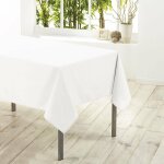 Douceur d'int�rieur - nappe blanche unie en polyester ? �l�gante et facile d'entretien - 200 x 140 cm ...