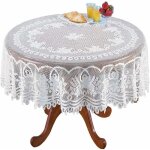 Nappe rectangulaire en dentelle blanche vintage pour fte de mariage diamtre 180 cm