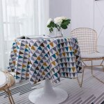 Nappe ronde 120 cm en coton et lin tissu nappe en sergé simple style nordique frais durable réutilisable ... Nappe ronde 120 cm en coton et lin tissu nappe en sergé simple style nordique frais durable réutilisable ...