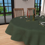 Soleil d ocre - nappe ronde anti - t�ches diam�tre 180 cm luxury vert, par soleil d'ocre