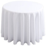 Nappe ronde blanche - 240 cm - nappe de table de qualit� pour mariage / banquet / restaurant / f�te - ...