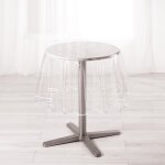 Nappe ronde transparente ourlet coloré blanc 180x180 cm Nappe ronde transparente ourlet coloré blanc 180x180 cm