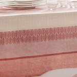 Homemaison - nappe ronde / ovale enduite charleston orange corail 170x240 cm Homemaison - nappe ronde / ovale enduite charleston orange corail 170x240 cm