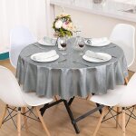 Nappe ronde toile cir�e impermeable nappe ronde pu 260 cm ecologique nappe de table anti - taches nordique ...