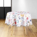 Nappe ronde toile cir�e 'kitchen' 160cm multicolore