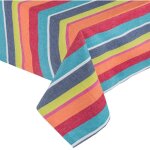 Homescapes nappe de table en coton � rayures multicolore, 137 x 178 cm
