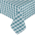 Homescapes nappe de table � grands carreaux vichy en coton bleu, 137 x 137 cm