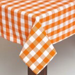 Homescapes - nappe de table à grands carreaux vichy en coton orange, 137 x 178 cm Homescapes - nappe de table à grands carreaux vichy en coton orange, 137 x 178 cm