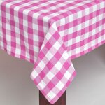 Nappe de table à grands carreaux vichy en coton rose, 137 x 178 cm - homescapes Nappe de table à grands carreaux vichy en coton rose, 137 x 178 cm - homescapes