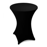 Nappe de table haute de bar f�te extensible en polyester � 60 70 80 cm 70 cm � / noir