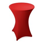 Nappe de table haute de bar f�te extensible en polyester � 60 70 80 cm 80 cm � / rouge