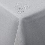 Nappe de table rectangulaire, aspect lin, d�coration de table imperm�able, 110 x 140 cm, gris clair - ...