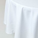 Nappe de table ronde en coton unie blanc - 178 cm - homescapes