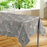 Nappe toile cir�e 'an�mone' 140x240cm gris