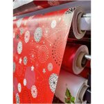 Nappe toile cire de nol ?nova star - au mtre - 140 x 140 cm - rouge