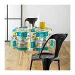 Nappe toile cir�e ronde 'citronnade' 160cm jaune