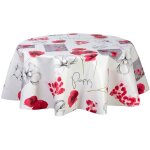 Nappe en toile cire ronde coquelicot
