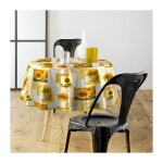 Nappe toile cir�e ronde 'sunflower' 160cm jaune