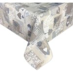Nappe tyrolienne dory cuore margot beige en coton cm. 140x180 x6 personnes