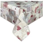 Nappe tyrolienne dory cuore margot coton rouge cm. 140x180 x6 personnes