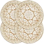 Napperons 4 pcs blanc 38 cm rond jute