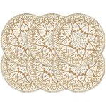 Napperons 6 pcs blanc 38 cm rond jute