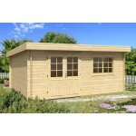 Carlsson ? abri de jardin en bois naturel 28 mm ? dimensions 520 x 420 cm ? volume int�rieur 37, 2 m� ...