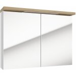 Naturel - armoire  miroir stilla + led 80x60 cm blanc (stillae08002)