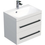 Naturel - meuble de salle de bain avec lavabo cube way 60x40 cm blanc brillant (cube260zbl)