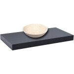 Naturel ? plaque sous lavabo 100x8x50 cm en bois noir mat ? meuble sous vasque simple ? do10050bl