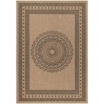 Naturel - tapis de salon aspect jute motifs g�om�trique beige et noir 120x170cm
