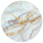 Nazalus - vente chaude - horloge murale en verre de marbre silencieux pour salon, marbre moderne r�sistant ...