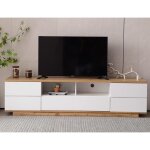 Need - banc tv blanc meuble tv pour centre de divertissement, support tv armoire 180cm avec tagre de ...
