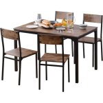 Need ensemble de table � manger et 4 chaises pour 4 personnes pour salle � manger et salon, cuisine marron ...