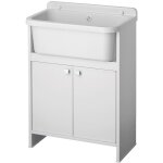 Negrari - bac  laver avec meuble conomie de place en pvc blanc 55x35 cm mod. adele