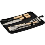 Malette barbecue 4 ustensiles bois