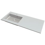 Nemo spring don plan lavabo avec 1 vasque 120x50x1. 5cm marbre artificiel gauche blanc