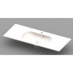 Nemo spring ovum lavabo pour meuble avec 1 vasque au centre 120x50x20cm avec trou de robinet et trop ...