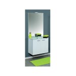 Ensemble complet angelo bardolino 60 cm (caisson avec 2 portes + vasque cramique + miroir + applique ...