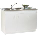 Neova - meuble sous �vier sim blanc 16 mm 2 portes largeur 800mm s12n02080