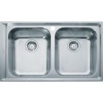 Franke - neptun - vier en inox nex 620, 86x51 cm + siphon 101. 0120. 273
