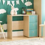 Neptune bureau informatique avec 2 tiroirs et Étagères table coiffeuse h 70, 5 x l 91, 3 x p 40 cm, bleu ... Neptune bureau informatique avec 2 tiroirs et Étagères table coiffeuse h 70, 5 x l 91, 3 x p 40 cm, bleu ...