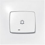 Poussoir lumineux (voyant fourni) neptune avec symbole sonnette 6a - blanc - legrand