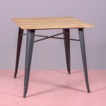 Nest dream - table industrielle en acier noir - bistro - noir