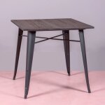 Nest dream - table industrielle en acier noir - bistro - noir