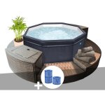 Spa portable netspa semi - rigide octopus octogonal bulles 4 - 6 places avec mobilier + 3 cartouches ...
