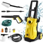 Nettoyeur haute pression �lectrique 1500 w 150 bars avec d�bit de 420 l / h tuyau haute pression de 5 ...