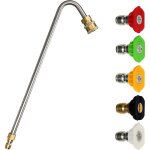 Nettoyeur haute pression pour goutti�re, baguette d'extension coud�e pour nettoyage de goutti�re, 5 embouts ...